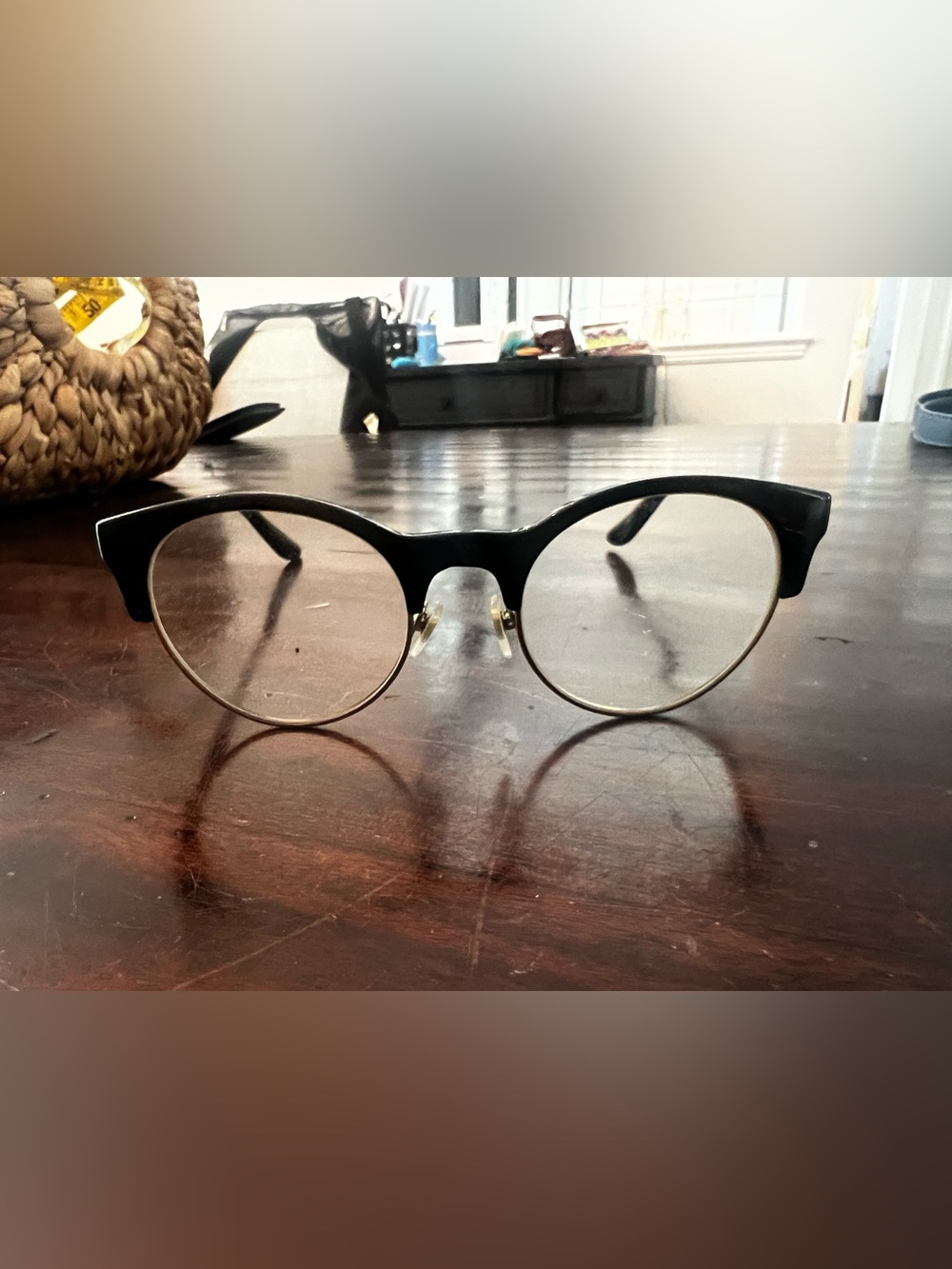 Versace Black and Gold Cat-Eye Glasses